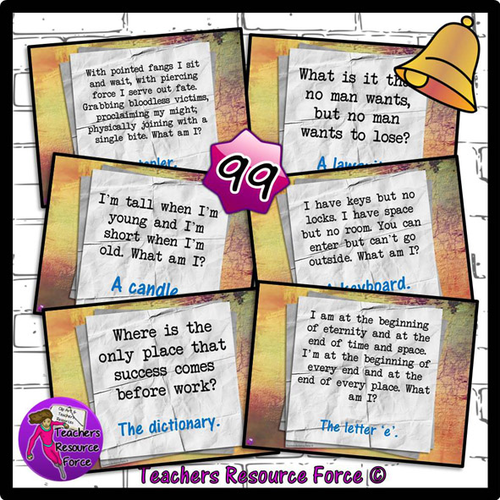 99 Lesson Starters - Riddles to get students engaged and thinking at ...