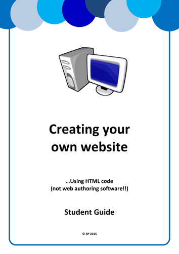 Computing HTML & Web Design FULL scheme of work and student booklet ...