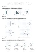 Translation, Rotation and Reflection Worksheets | Teaching Resources