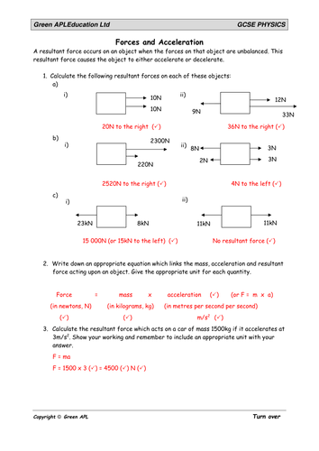 Forces and acceleration