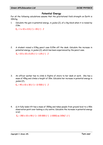 Gravitational potential energy