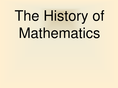 National 5 Mathematics History of Mathematics Presentation