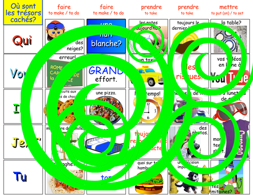 Où sont les trésors cachés? (FAIRE, PRENDRE, METTRE)