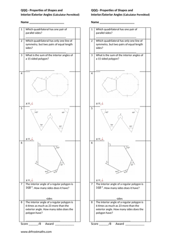 Angles In Polygons Resources Tes