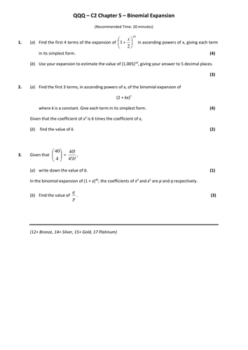 C2 Chapter 5 Binomial Expansion Teaching Resources 8053