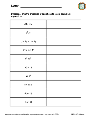 write-equivalent-expressions-worksheet-6-ee-3-teaching-resources