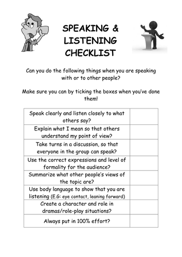 English Lesson Checklists | Teaching Resources