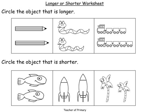 Longer or Shorter - Animated PowerPoint presentation and worksheet by ...