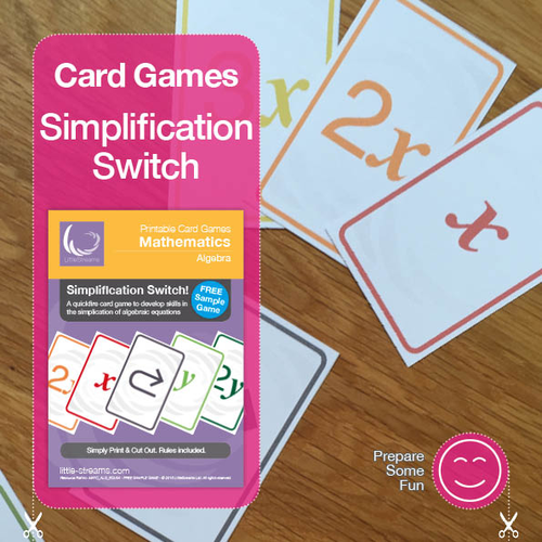 Simplification Switch FREE card gameon Collecting Like Terms
