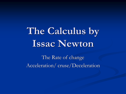 Differenciation: study of the rate of change