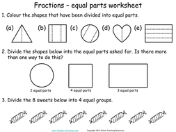 fractions year 2 interactive powerpoint and worksheets