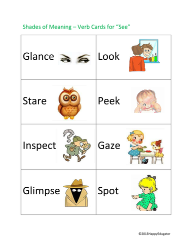 Shades of Meaning Cards - SEE | Teaching Resources