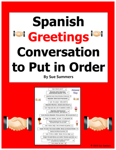 Spanish Greetings Conversation To Put in Order / Greetings Skit