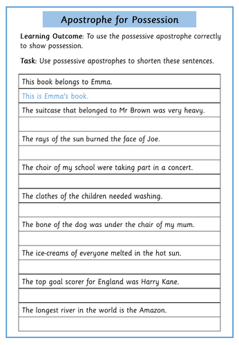 apostrophe-for-possession-teaching-resources