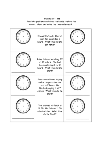 time problem solving tes