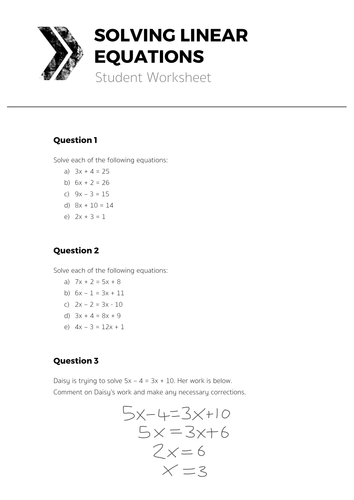 problem solving linear equations pdf