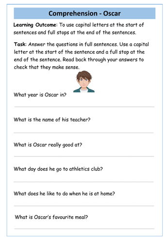 Capital Letters And Full Stops Worksheet Tes