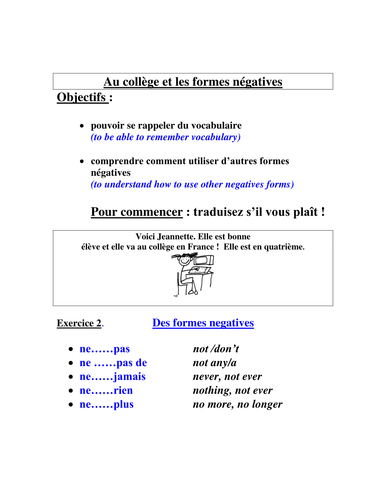 Negative constructions within context of School Life