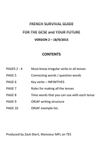 GCSE French Complete Writing Guide
