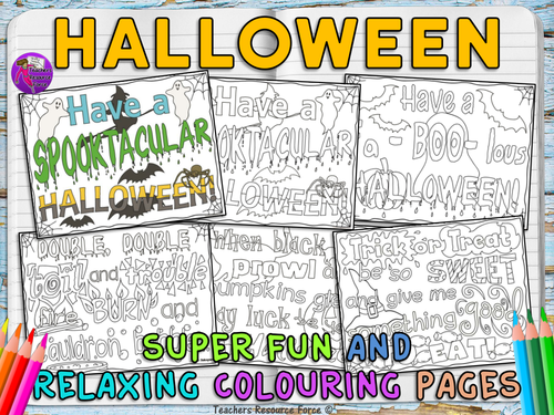 Halloween Colouring Pages for teens: great tutor time activities!