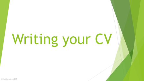 Writing a CV Powerpoint Presentation