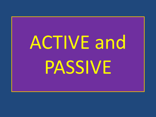 The Active and Passive Voice