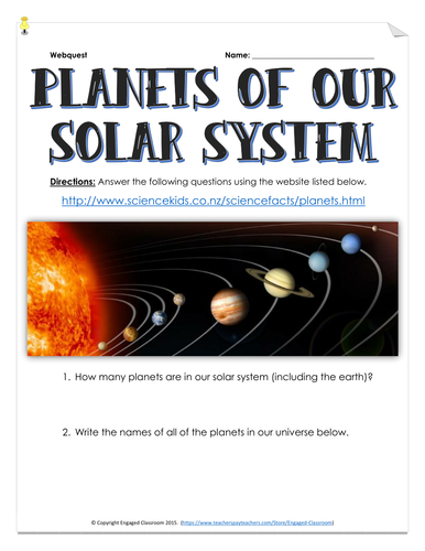 Planets of the Solar System - Webquest | Teaching Resources