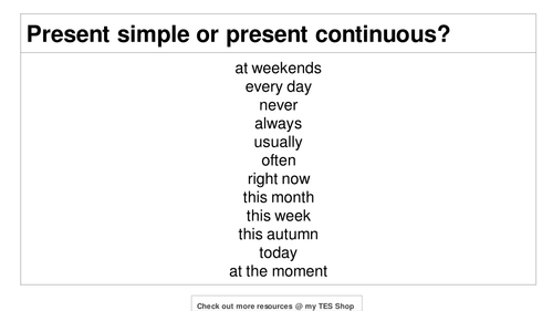 Present Simple and Present Continuous Time Expressions and Questions by ...