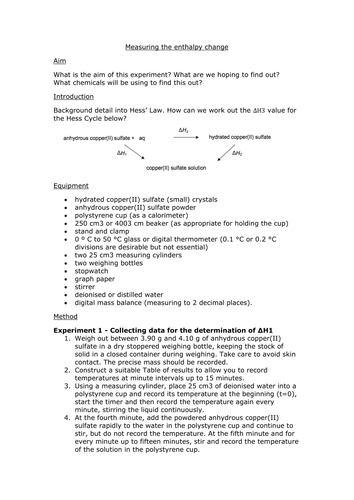 AQA AS (Year 1) Chemistry - Required Practical 2 Template | Teaching ...