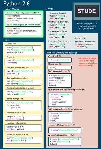 Python Cheat Sheets Basic Advanced 26 And 34 Teaching Resources 3215