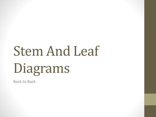 Stem and leaf diagrams