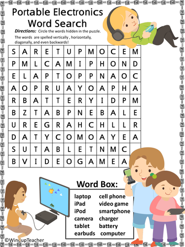 Найди слово компьютер. Technology Wordsearch. Devices Wordsearch. Word search Technology. Gadgets Wordsearch.
