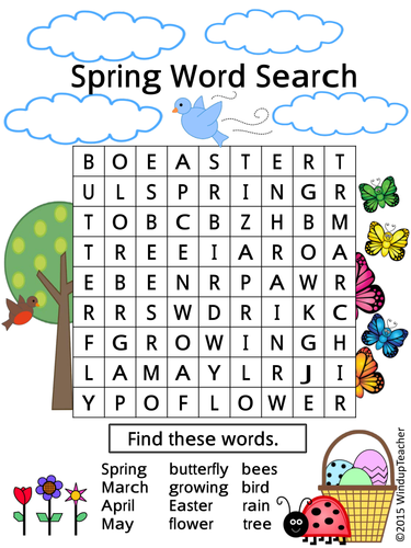 spring-word-searches-2-levels-of-difficulty-teaching-resources