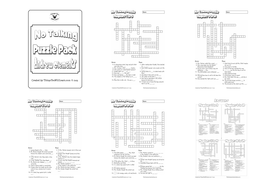 No Talking By Andrew Clements Comprehension Crosswords Teaching Resources