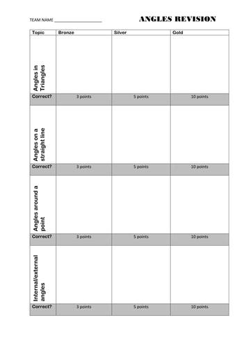 Angles Revision Quiz | Teaching Resources