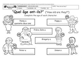 French 3rd 4th Grade About You Who Are They Qui Sont Ils How Old Are They Quel Age Ont Ils Teaching Resources