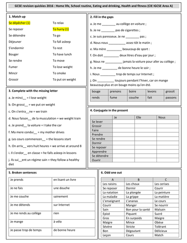 French GCSE revision quickies 2016 (PART 2)