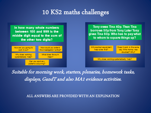 10 CHALLENGING INVESTIGATIONS KS2 ma1
