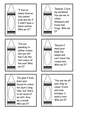 The Day the Crayons Quit - Point of View | Teaching Resources