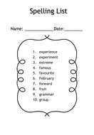 New Curriculum Year 3 & 4 Spelling words, activities and assessments ...