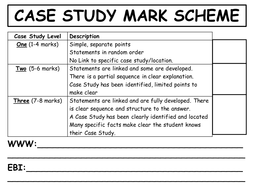 case study marking scheme