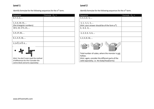 Year 9 - Advanced Sequences