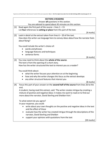 Language Paper 1 Mark Scheme Aqa