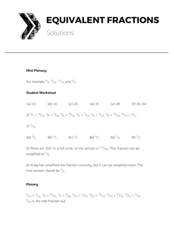 Equivalent Fractions - Complete Lesson | Teaching Resources