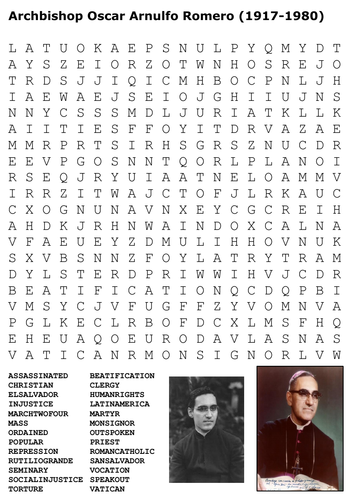 Oscar Romero Word Search 