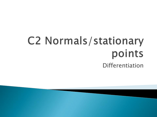 A level Graphs: normals, max/min, turning points   dy/dx and second derivative