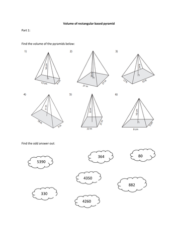 Volume of pyramids | Teaching Resources Volume Of A Triangular Pyramid Formula