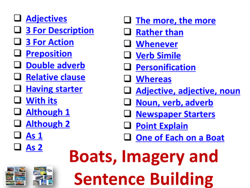 sailboat sentence for class 2
