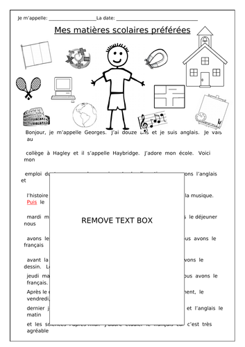 french school subjects time table worksheets teaching resources