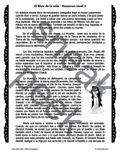 El libro de la vida Video Companion Worksheets and Activities Packet